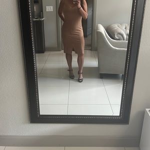 Faux suede midi dress